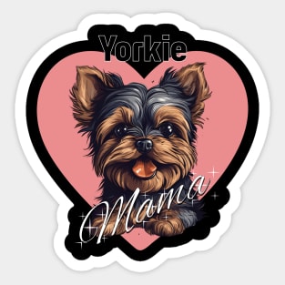 Yorkie Mama Heart Sticker